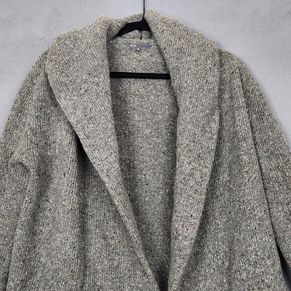 Vince Sweater Womens Medium Gray Hooded Open Front Wool Blend Cardigan 72676 - Picture 6 of 13